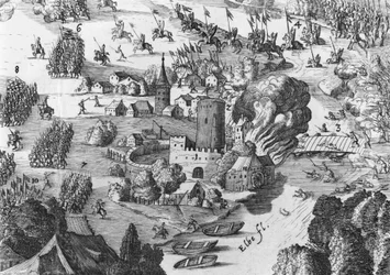 Vista general de la batalla de Mühlberg, detalle, 24 de abril de 1547